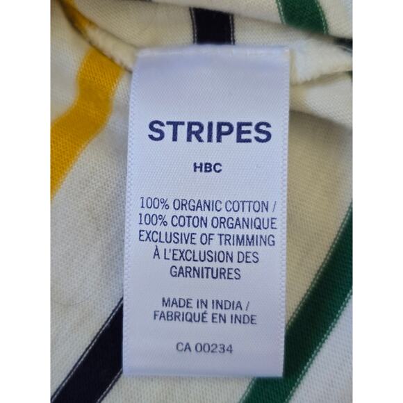 Hudson Bay Canada Stripes HBC Cropped Short Sleeve Oversized Boxy T-Shirt XSmall - Picture 5 of 6